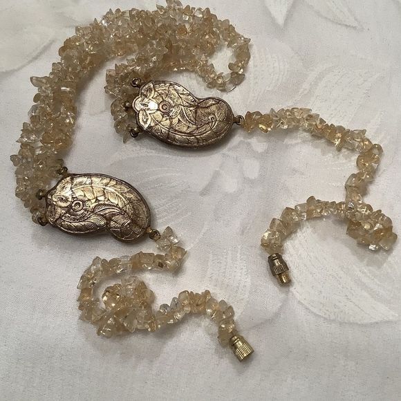 Vintage Asian Inspired Necklace With Crystals - Picture 5 of 8